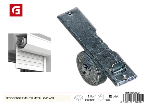 [311720021] Agujero para persiana metálico con placa - Accesorios para persianas
