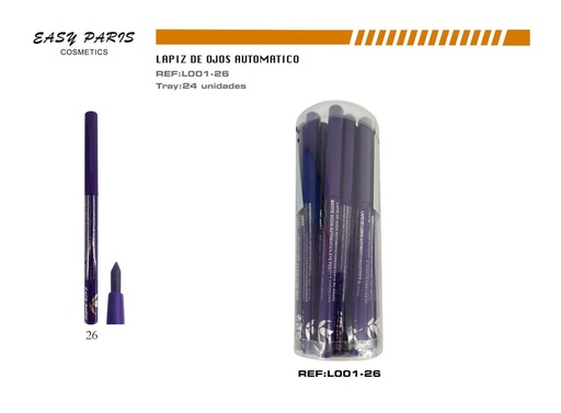 [L001-26] Lápiz perfilador de ojos automático morado (24/u) - Maquillaje