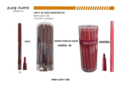 [L001-06] Perfilador marrón rojizo 24/u, maquillaje de labios y ojos