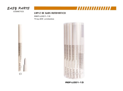 [L001-13] Perfilador automático blanco perlado 24/u para maquillaje