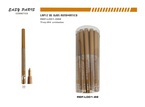 [L001-22] Perfilador de ojos dorado 24/u para maquillaje preciso