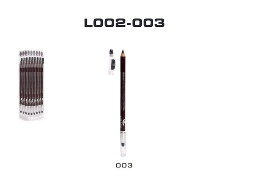 [L002-03] Lápiz con sacapuntas y difumino color marrón chocolate 24/u