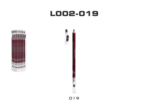 [L002-19] Lápiz con sacapuntas y difuminador marrón granate para dibujo y escritura