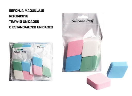 [042016] Esponja látex 4X12/U - Cosméticos y belleza