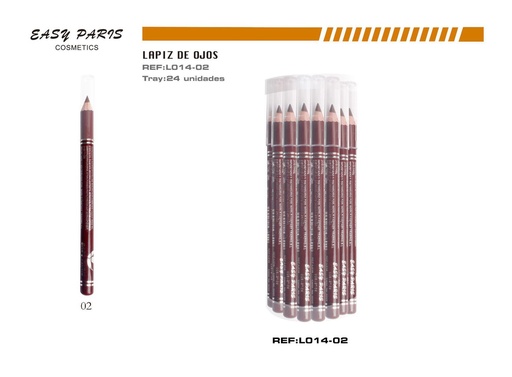 [L014-02] Lápiz de madera magenta oscuro 24/U - Lápiz de maquillaje de madera