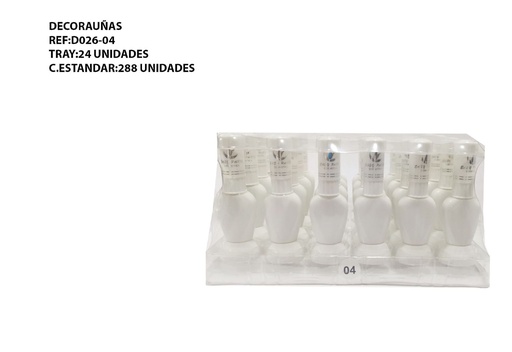 [D026-004] DECORA UÑAS BLANCO 24/U - Decoraciones para uñas
