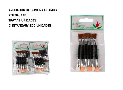 [046112] Aplicador de sombra con pincel 12 pcs - Accesorios de maquillaje
