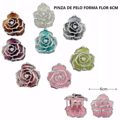 [020234] Pinzas de pelo rosas (12 uds) - Accesorios de peinado y moda