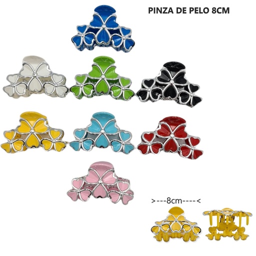 [020282] Pinzas de pelo con flor (12 uds) - Accesorios de peinado y moda