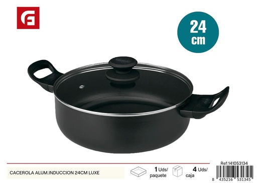 [141053134] Cacerola de inducción de aluminio 24 cm Luxe - Utensilios de cocina y ollas