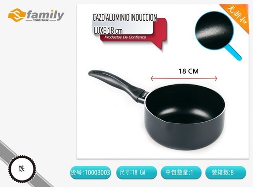[A003051] Cazo de aluminio para inducción Luxe 18cm - Utensilios de cocina