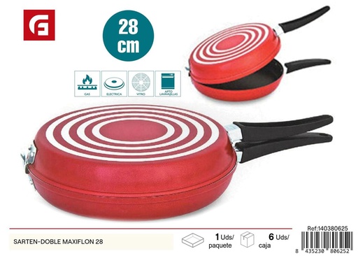 [140380625] Sartén doble cara 28cm - Utensilios de cocina versátiles
