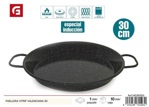 [140381503] Paellera vitrificada valenciana 30cm para cocinar paellas