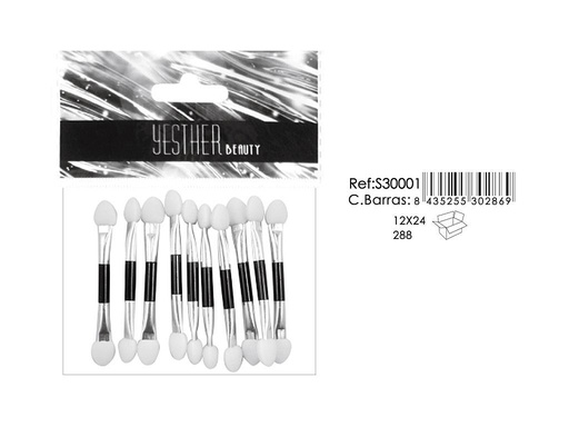 [S30001] Aplicador de sombra doble 10 piezas - Pinceles de maquillaje