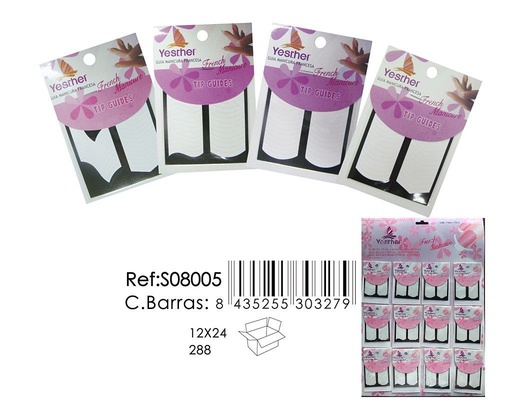 [S08005] Guía manicura francesa 12 u - Pegatinas para manicura