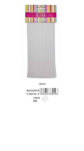 [S62018] Bandas 10cm blancas 12 unidades YESENSY - Accesorios para el cabello