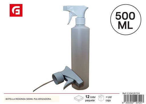 [133419724] Botella redonda 500ml pulverizadora - Utensilios de limpieza
