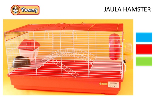 [YM0107] Jaula para hámsters color mezclado 58x32x31.5cm con accesorios