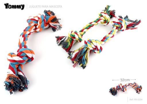 [YM0304] Juguete cuerda nudo para mascotas 32cm - Juguete para perros