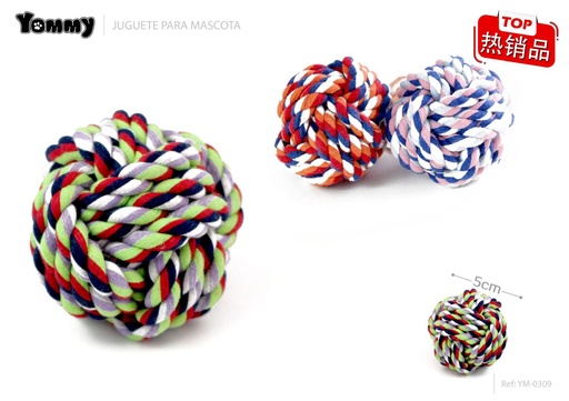 [YM0309] Juguete Bola Nudo 5CM - Juguete de cuerda para mascotas