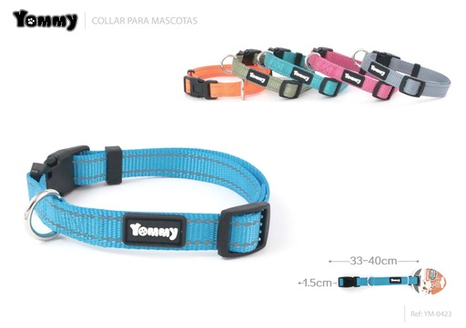 [YM0423] Collar reflectante de 1.5x33-40 cm - Accesorios de mascotas