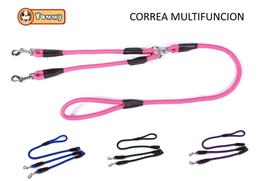 [YM0537] CORREA DOBLE REFLECTANTE para perros 1.2x120 cm - Accesorios para mascotas