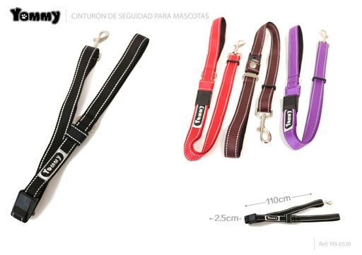 [YM0539] Cinturón de seguridad con gancho reflectante - Correa para perros
