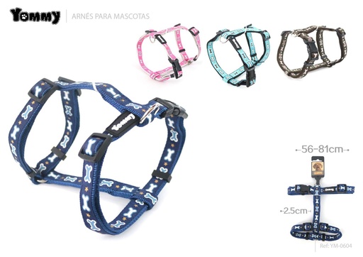 [YM0604] Arnés de hueso 2.5*56/81 cm - Accesorios para mascotas