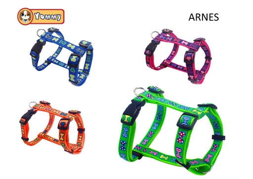 [YM0619] Arnés de hueso con estampado colorido 2.0*35-50cm - Accesorios para mascotas