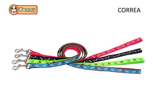 [YM0791] Correa con huías + hueso 2.5x120 cm - Accesorios para mascotas