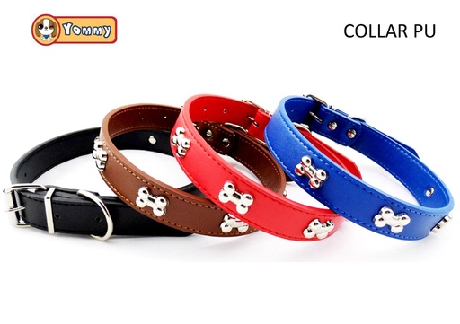 [YM0814] Collar de hueso PU 2.0 cm*47 cm - Collar para mascotas