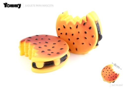 [YM0947] Juguete de vinilo hamburguesa 8.0cm - Juguetes para mascotas