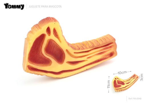 [YM0948] Juguete de goma en forma de chuleta 20*11*3CM - Juguetes para mascotas