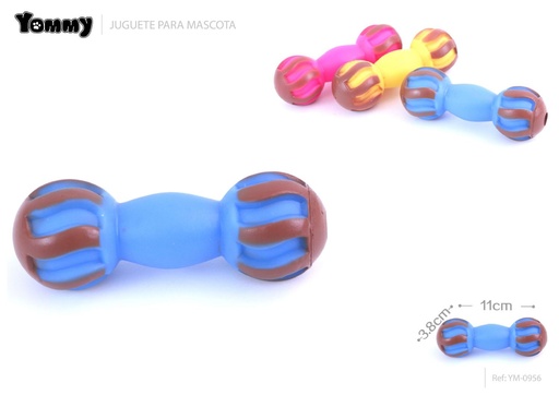[YM0956] Juguete en forma de pesa para mascotas 11.0x3.8 cm - Juguetes de goma