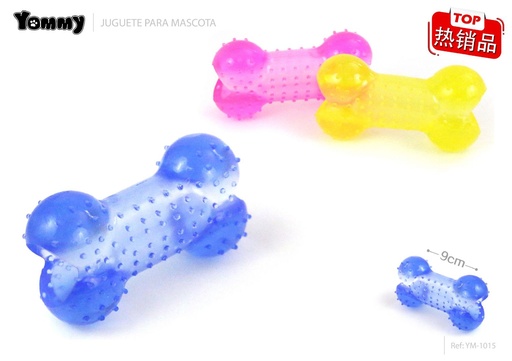 [YM1015] Juguete en forma de hueso transparente 9 cm para mascotas - Artículos para mascotas