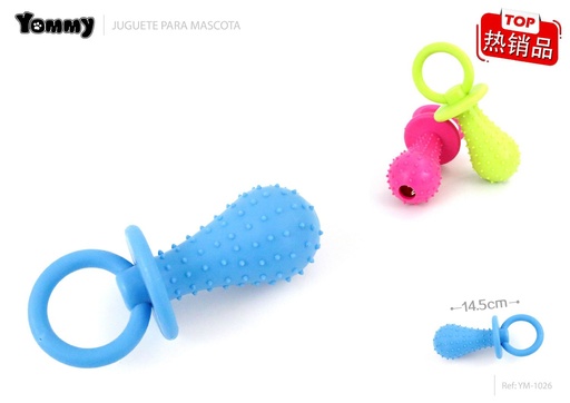 [YM1026] Juguete TPR Chupete duro 14.5cm para mascotas