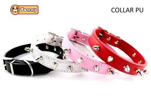[YM1078] Collar pinchado PU 2.0x45CM - Collares para mascotas