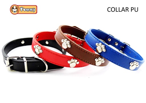 [YM1088] Collar de PU con huellas 2.0*45 cm - Collares para mascotas