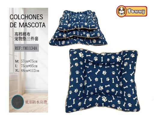 [YM1134A] Cuna de perro 3 piezas color azul ref 1134A - Camas para mascotas de lujo