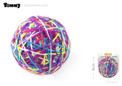 [YM1417] Juguete para gatos en forma de bola de lana de 9cm - Juguetes para mascotas