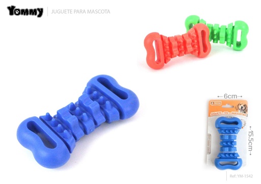 [YM1542] Juguete de goma en forma de hueso 11.5x6x3.1cm para mascotas