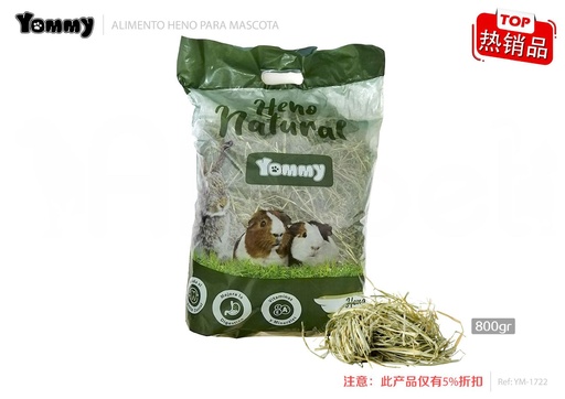 [YM1722] Alimentos heno natural 800g - Comida para pequeños animales