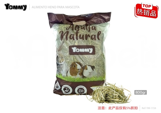 [YM1724] Alimentos heno alfalfa 800g - Comida para pequeños animales