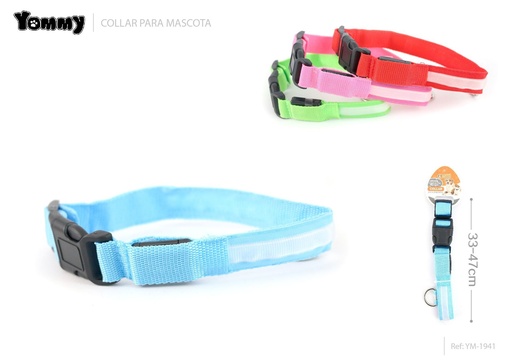 [YM1941] Collar LED para perros L 33-47cm ajustable y visible