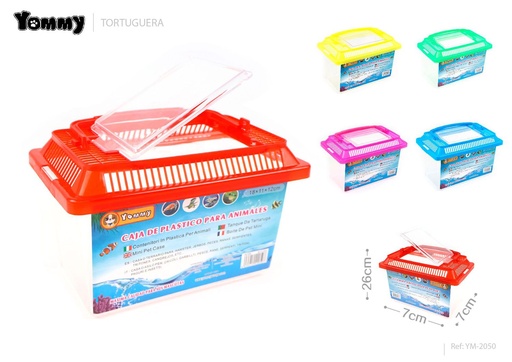 [YM2050] Tortuguera portátil con tapa 18x11x12 cm - Accesorios para mascotas