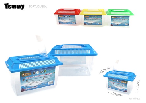 [YM2051] Tortuguera portátil con tapa 21*13.3*14cm - Acuario para reptiles