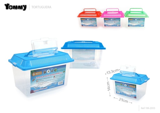 [YM2055] Tortuguera portátil con tapa 21*13.3*14cm - Acuario para reptiles