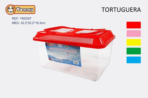 [YM2057] Tortuguera portátil con tapa 32.2x22.2x16.3 cm - Accesorios para mascotas