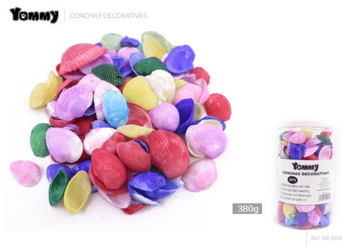 [YM2094] Conchas decorativas coloridas 330g - Decoraciones para acuarios