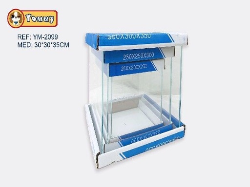 [YM2099] Pecera de cristal con 3 compartimentos - Acuarios y accesorios